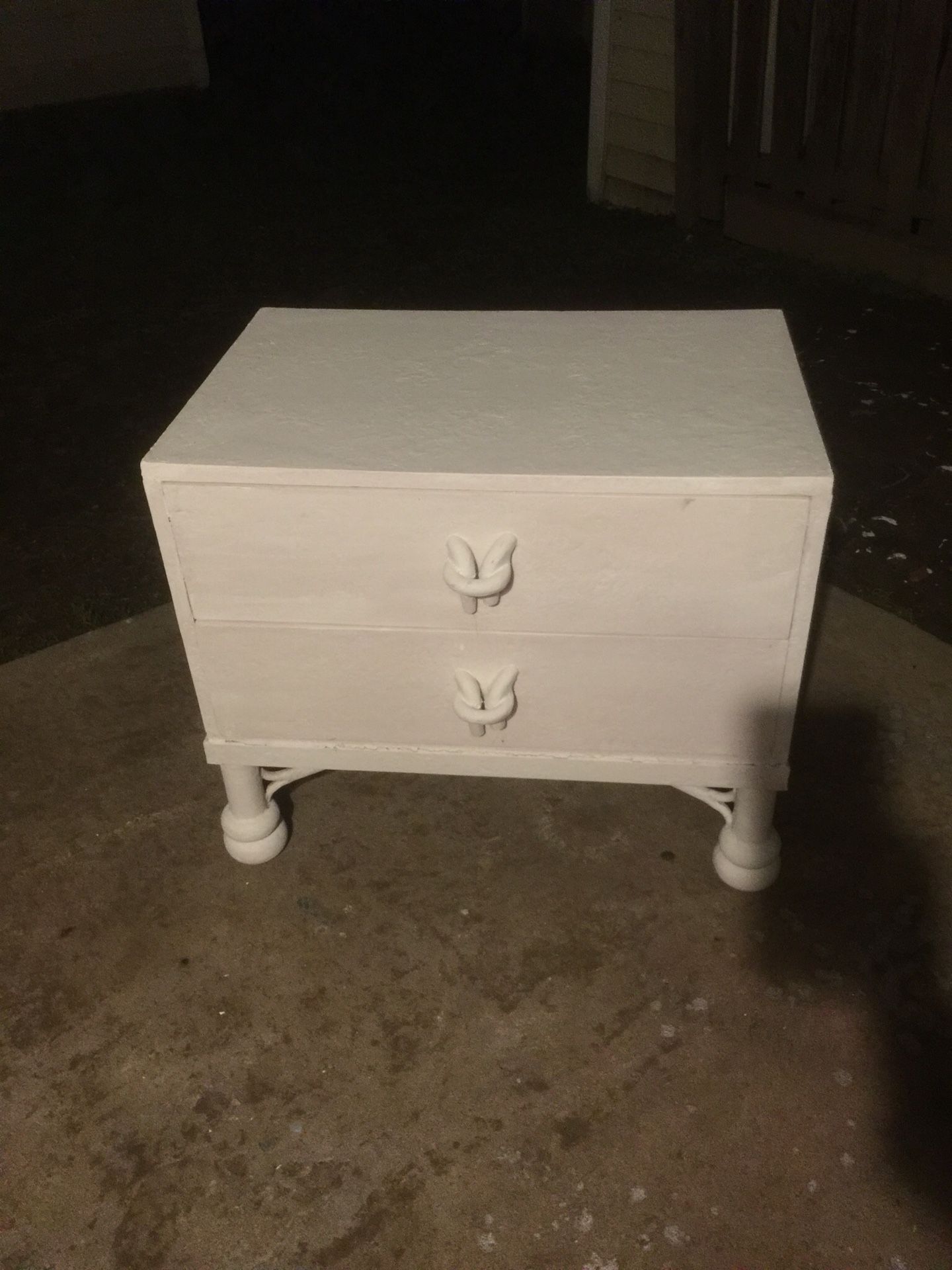 White two drawer dresser - very unique and made from metal