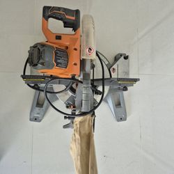 Rigid Miter Saw 10in Corded Dual Bevel With LED Cut Line And Saw