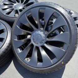 20” Tesla Model 3 Factory Wheels And Tires Satin Gunmetal Gray New Uberturbine