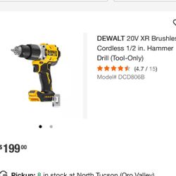 Dewalt XR Hammerdrill Dcd806 1/2 In Tool-only Brand New