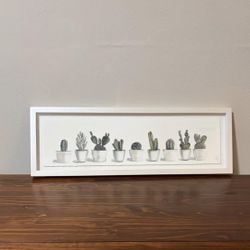 Glass Framed Cactus Watercolor Print