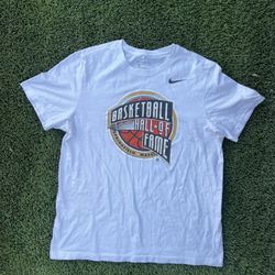 Nike HoopHall Basketball Hall of Fame Graphic T Shirt White L Massachusetts