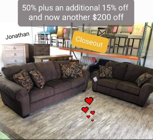 Closeout Ashley Belcampo Sofa and Loveseat 50 Down GetNowPayLater