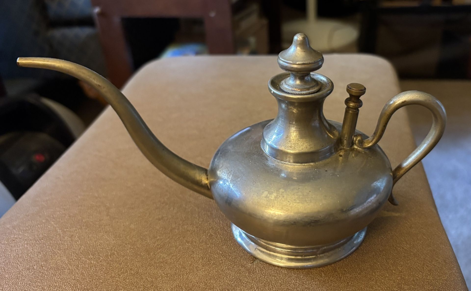 Antique Pewter Lamp Filler Oil Can