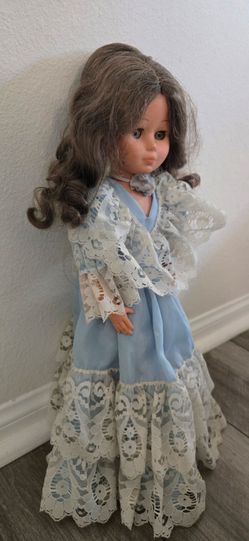 Vintage ZANINI & ZAMBELLI 17" Vinyl Doll w Original Dress Made in ITALY*