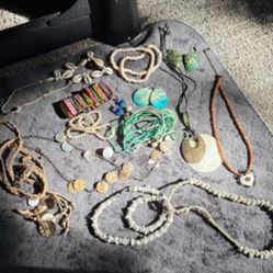 Various shell & pearl boho chic jewelry