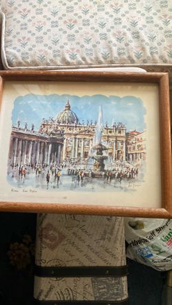 Italy. Singed watercolor
