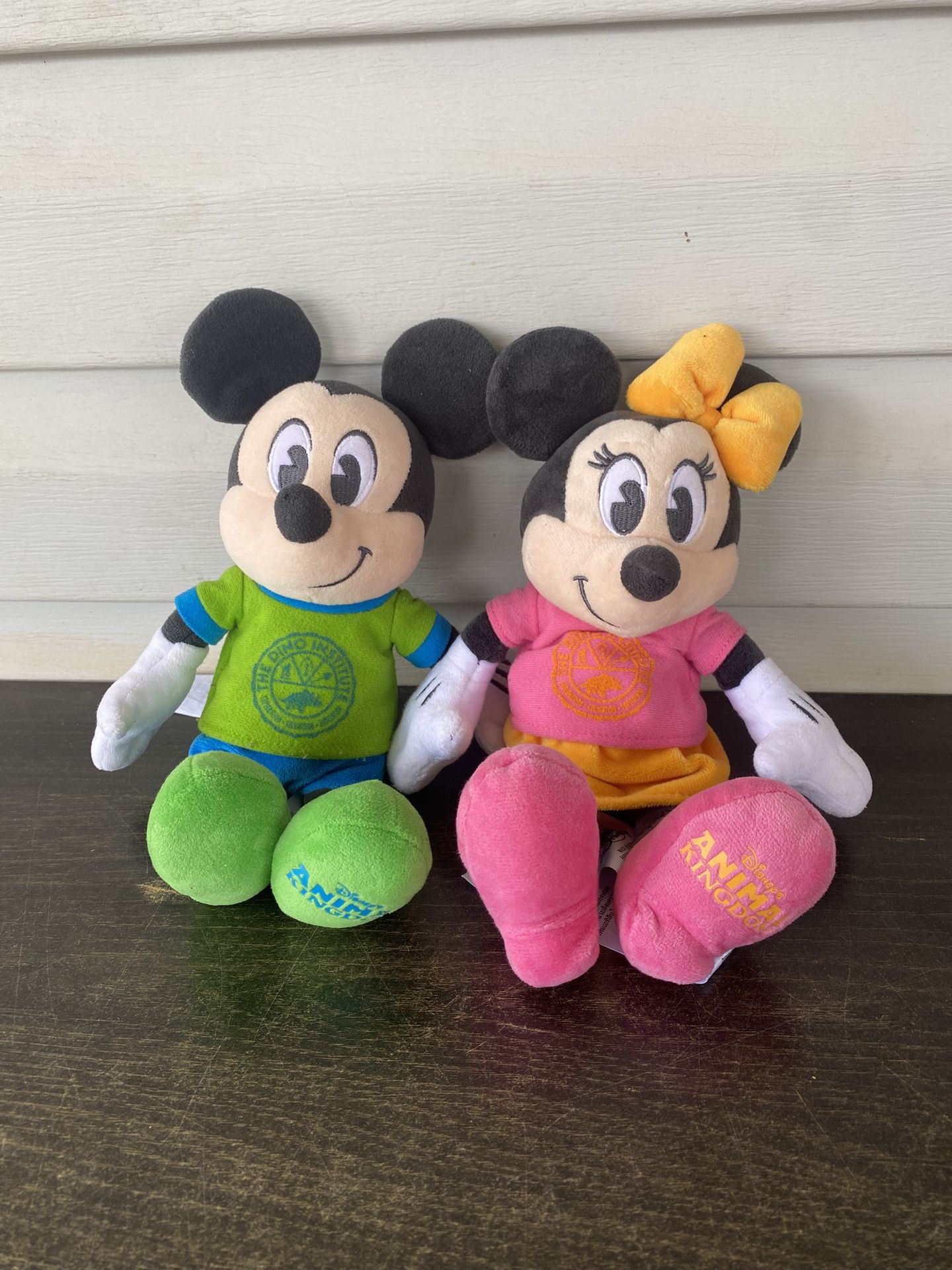 Disney animal kingdom Mickey and Minnie Mouse 10” plush