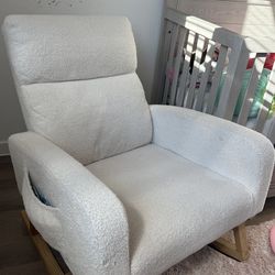Bouclé Nursery Rocking Chair