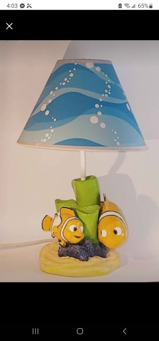 2007 Disney Pixar FINDING NEMO Child's Lamp