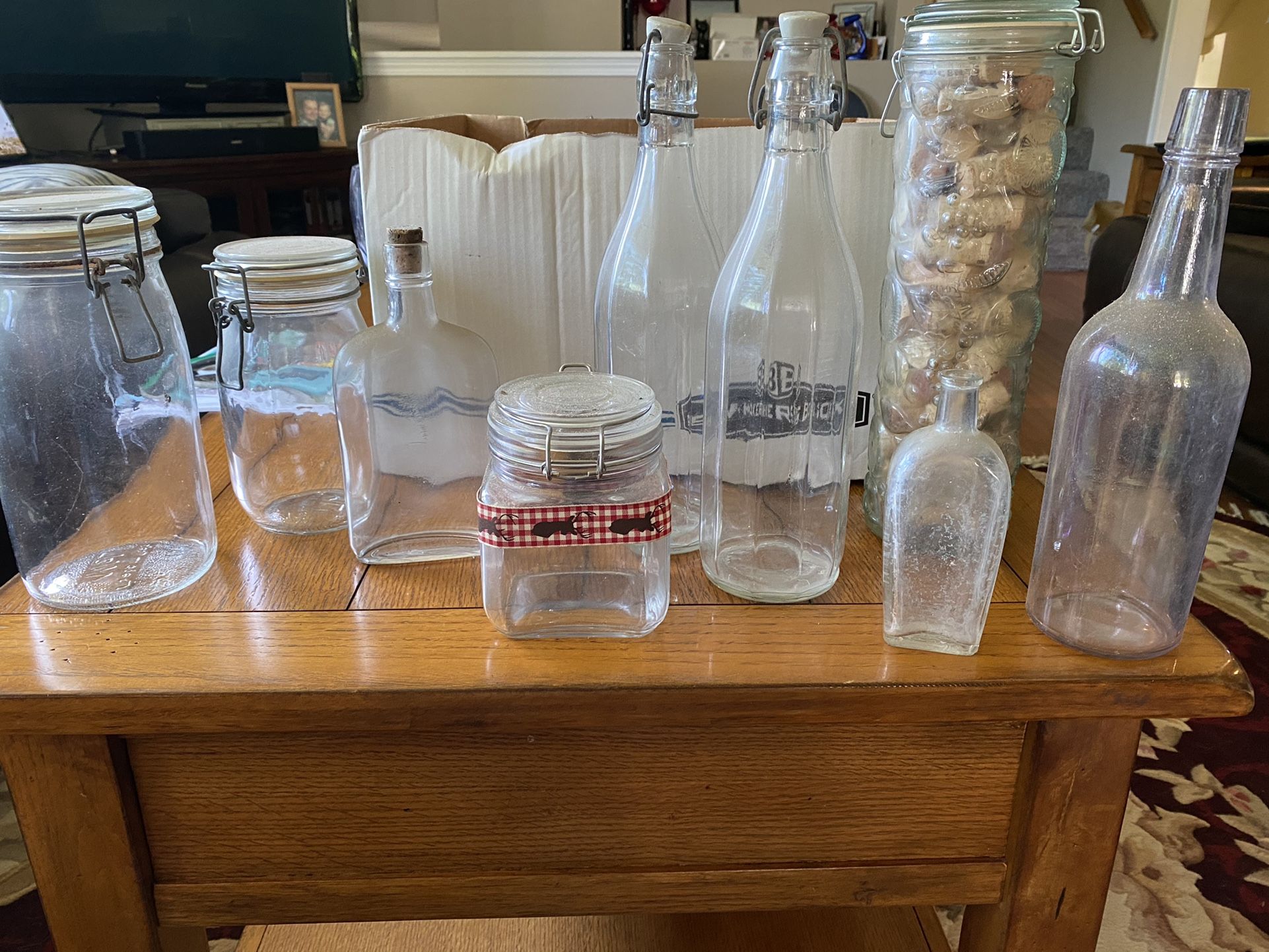 Miscellaneous Glass Bottles And Jars
