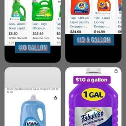 ALL DETERGENTS $10 GALLON $45 For 5 GALLON BUCKETS 