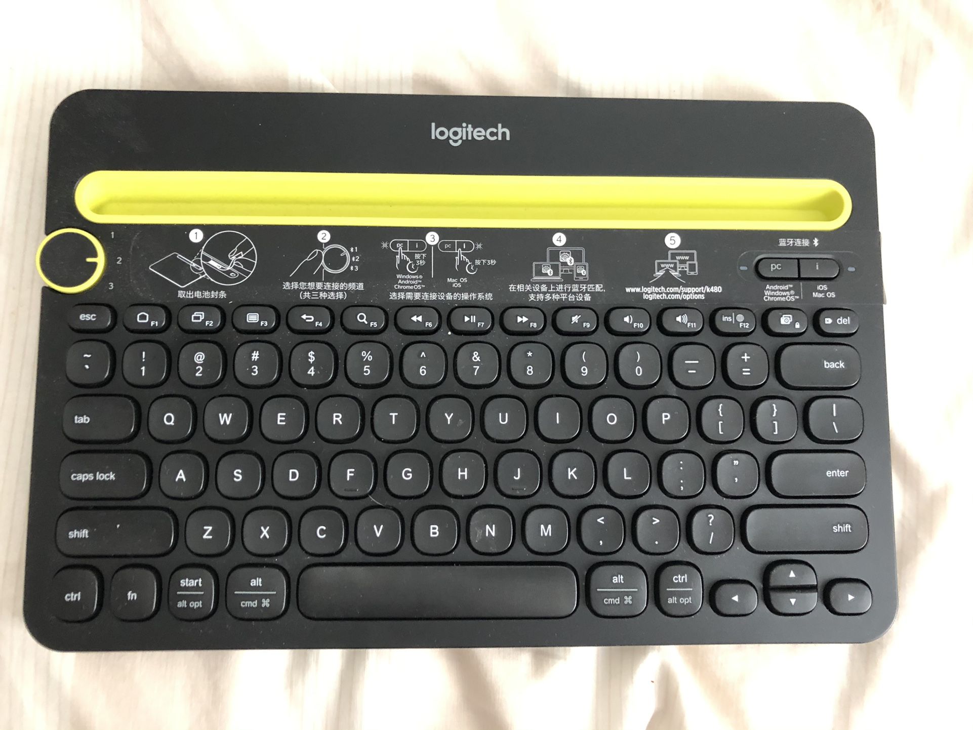 Logitech Bluetooth Multi-Device Keyboard K480 – Black – Works with Windows and Mac Computers, Android and iOS Tablets and Smartphones