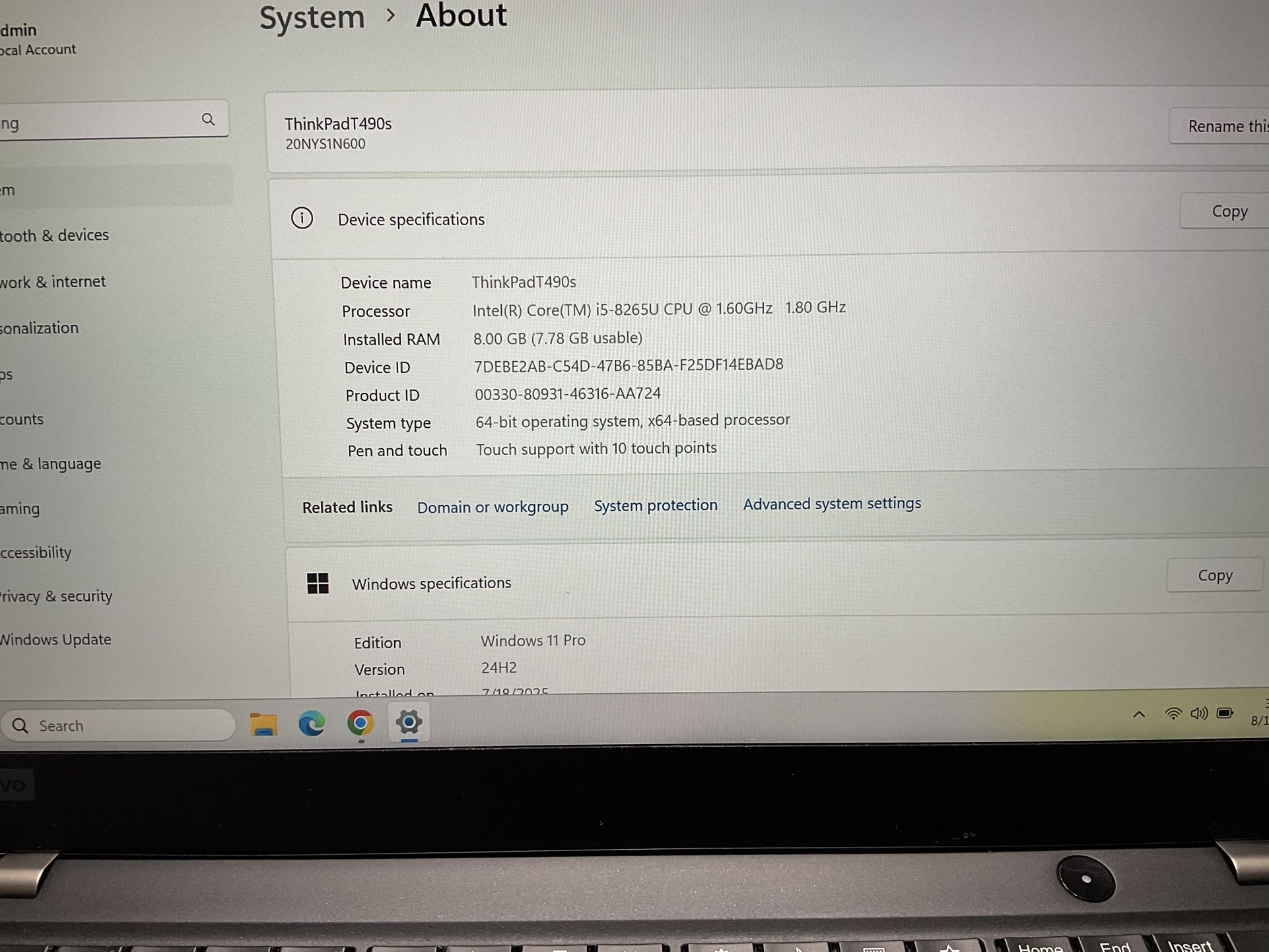 Lenovo ThinkPad T490s Laptop