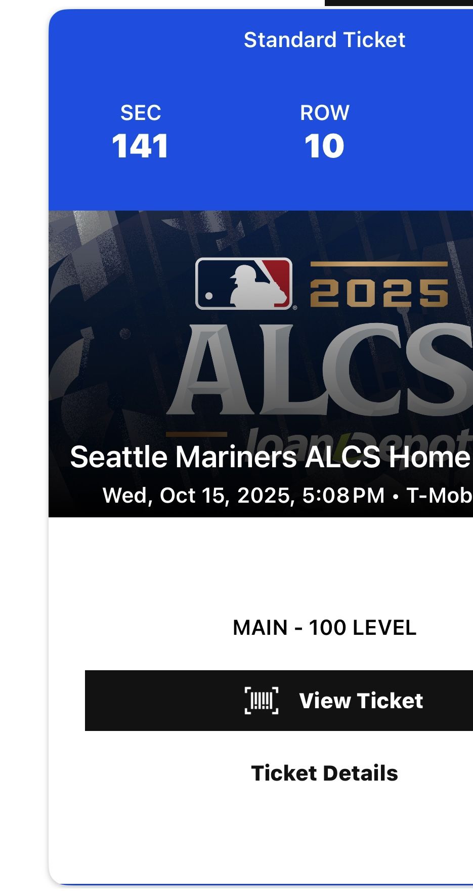 ALCS Seattle Home Game 1 Tickets 