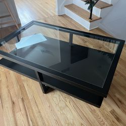 Black Coffee Table With Glass Top