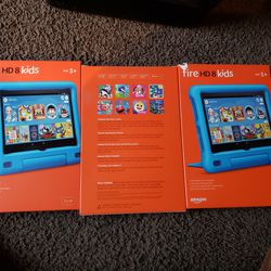 3 brand new fire hd with bumber cases