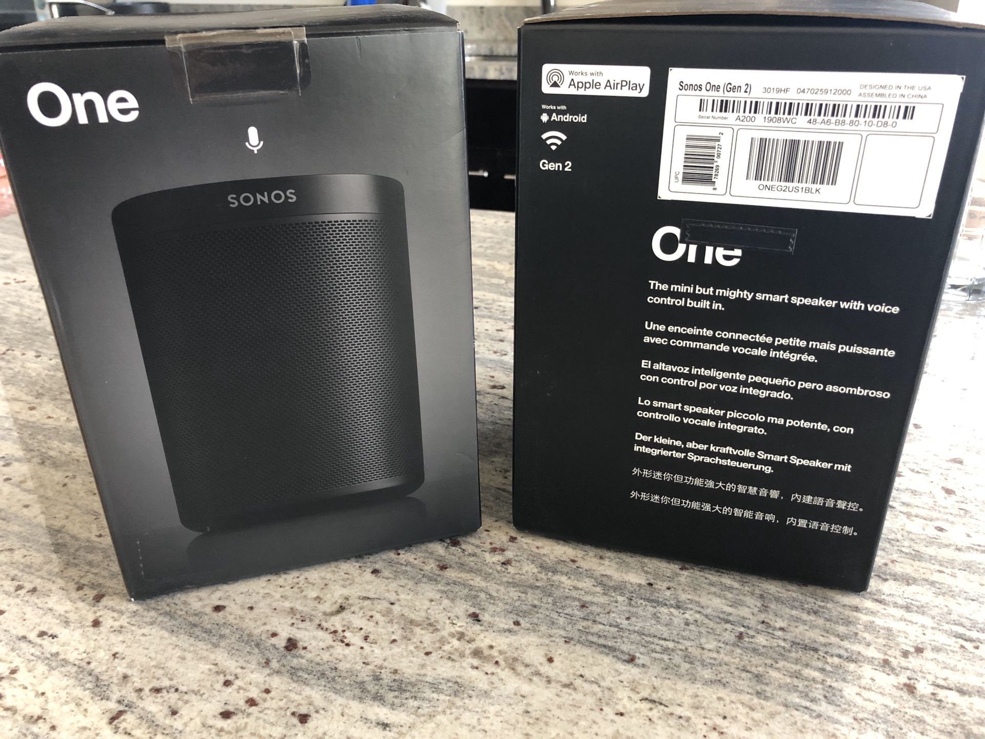 Brand New Sealed Sonos Play One 2nd Generation Speakers w/ Alexa & Google Assistant
