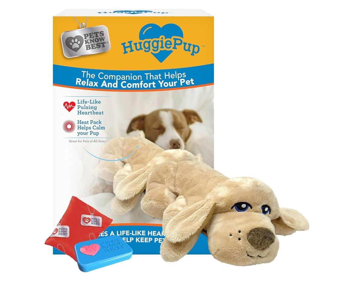 Puppy Behavioral Aid Toy, Great for Crate Training- Pulsing Heartbeat, Heating Pack- Golden Dog