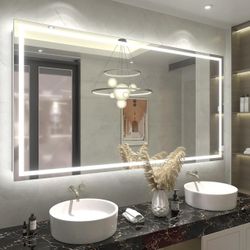 New in box Aevar UL Certified Front & Back LED Anti-Fog Tempered Glass Bathroom/Vanity Mirror 66x36 Retail Price: $445 plus tax   Brighten your bathro