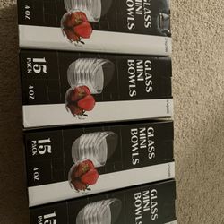 NEW Glass Mini Bowls – 15-Pack (4 oz) — $12 Each / 4 for $40