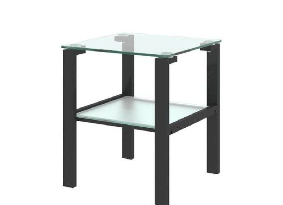BRAND NEW
Double-Layer Glass Coffee Table Square Glass end Table Corner Table Side Table with Tempered Glass Suitable for Living Room, Bedroom, Offic