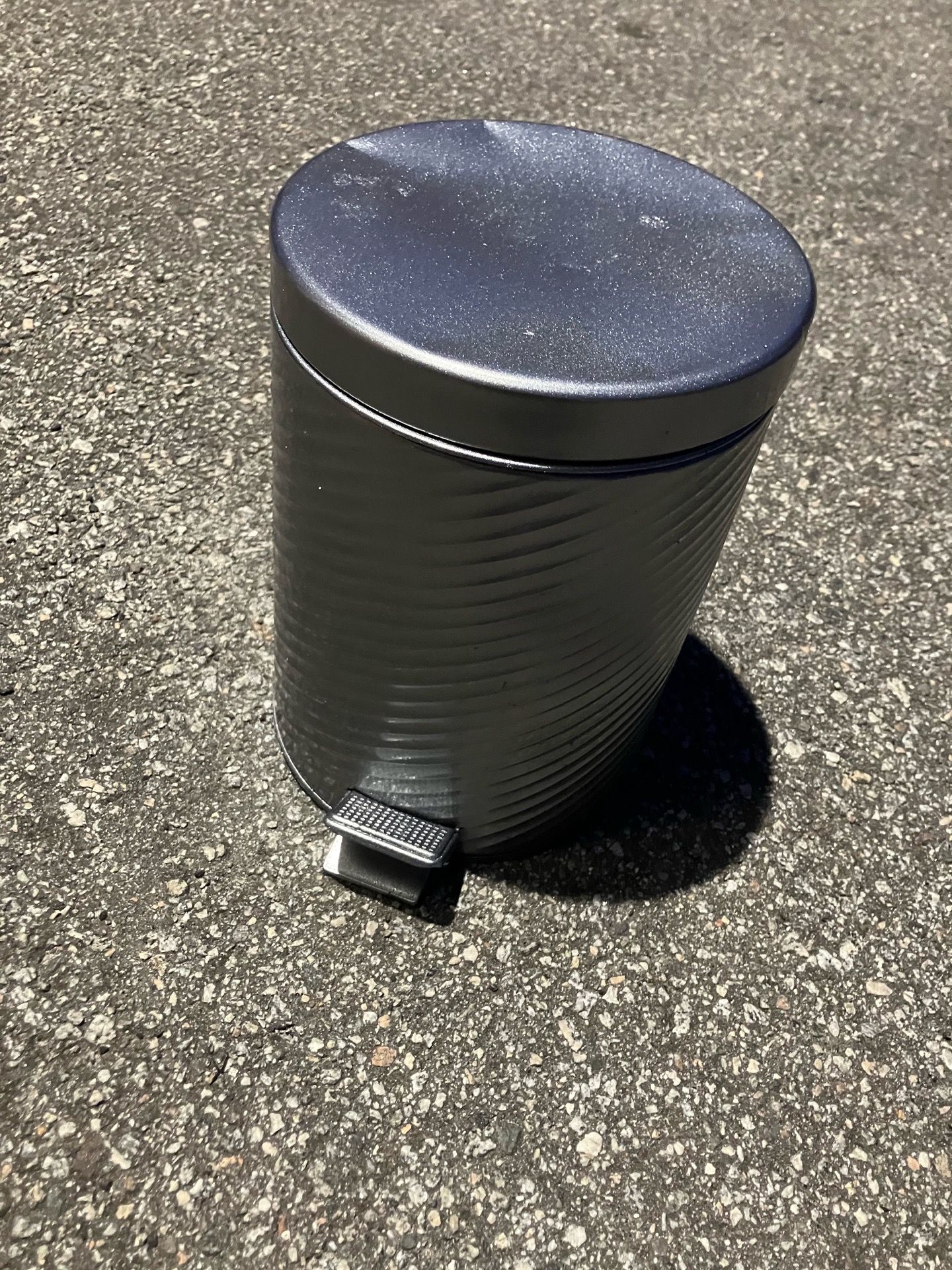 Grey Metal Step Trash Can