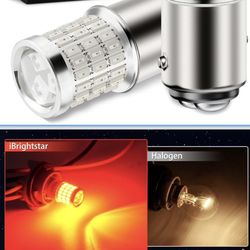 iBrightstar 1157 LED Bulb Red, BAY15D 2057 2(contact info removed) LED Brake Light Bulbs Super Bright for Rear Brake Lights and Tail Lights, 2 Pack