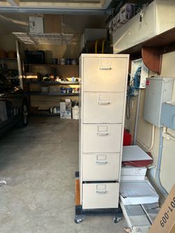Five drawers file cabinet.