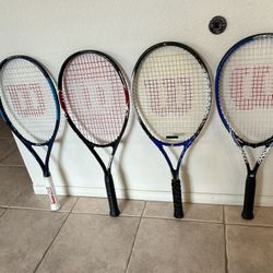 9 Tennis Rackets/ Racquets.  $20 Each. 