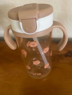 Evorie Tritan Kids Straw Water Bottle Mug NEW