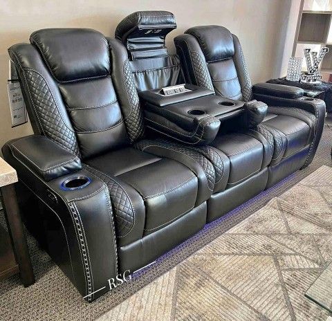 🏎️ New🏎️$20 Down Payment Finance 🏎️ Party Midnight Time Power Reclining Sofa