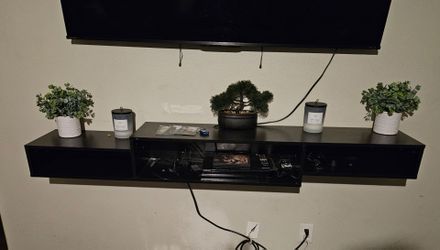 Black Floating TV Media Shelf