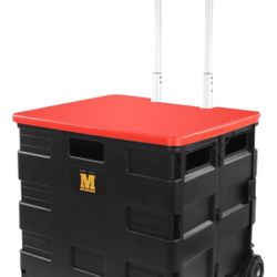 Collapsible Black Rolling Cart 