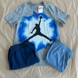Men’s Jordan tee and shorts included