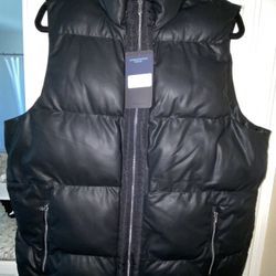 Fabletics Vegan Leather Puffer Vest