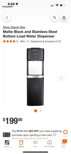 Glacier Bay Bottom-Loading Water Dispenser – Hot & Cold – $100