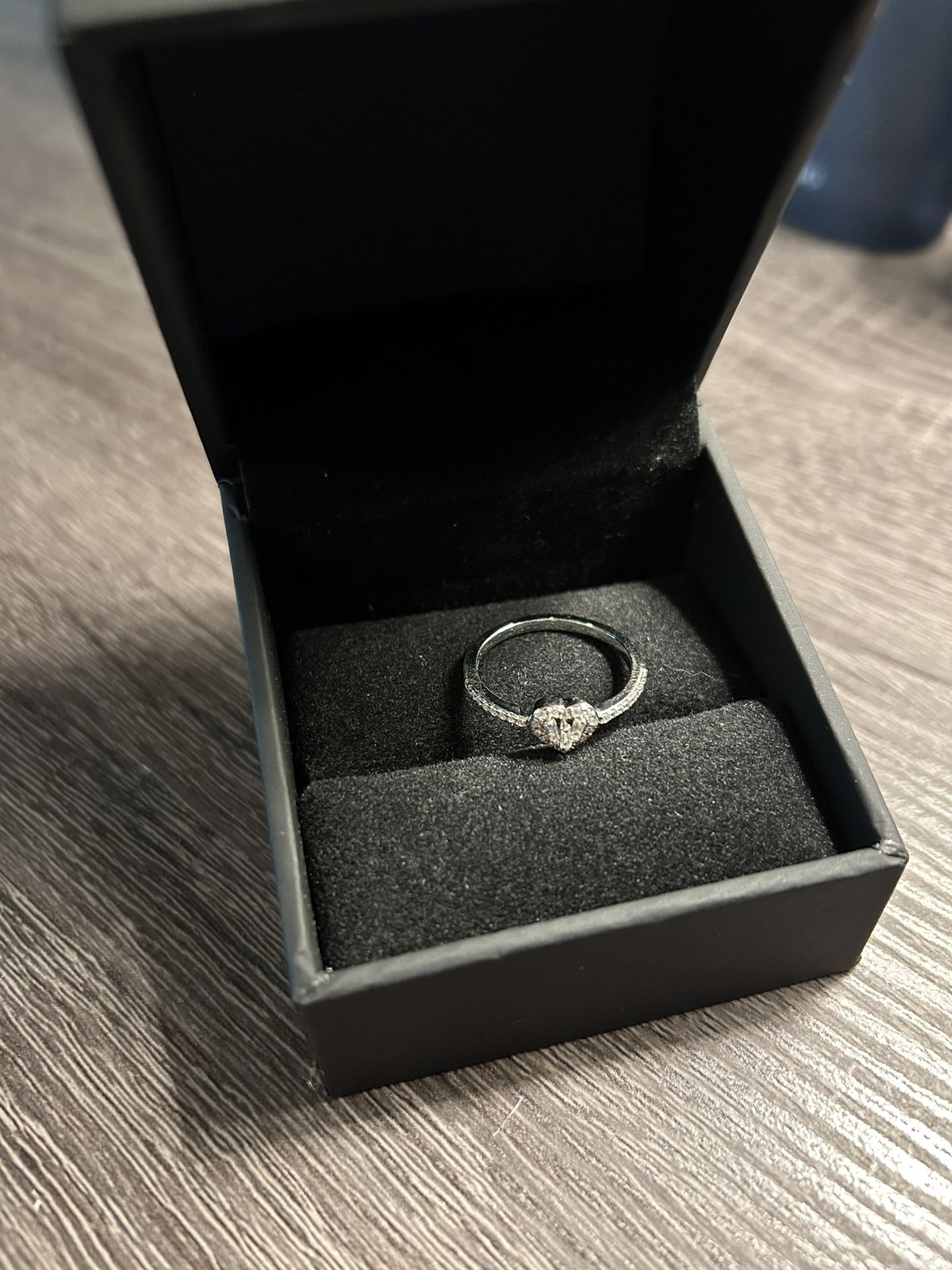 10 K White Gold Diamond Ring