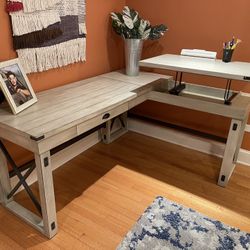Corner L Shaped Desk with Standing Desk