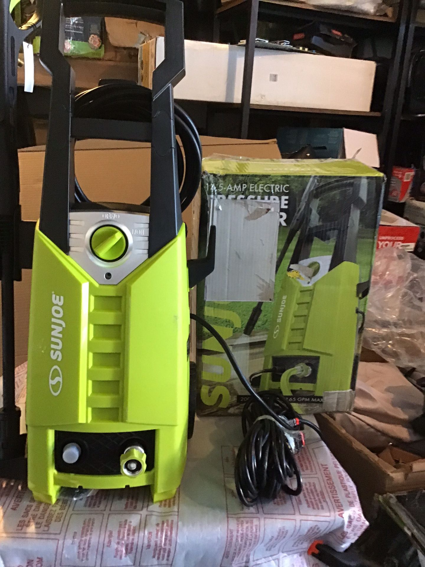 SunJoe pressure washer like new excellent condition open box complete never used complete price is firm