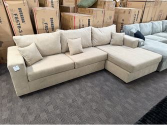 Tan beige comfy sectional