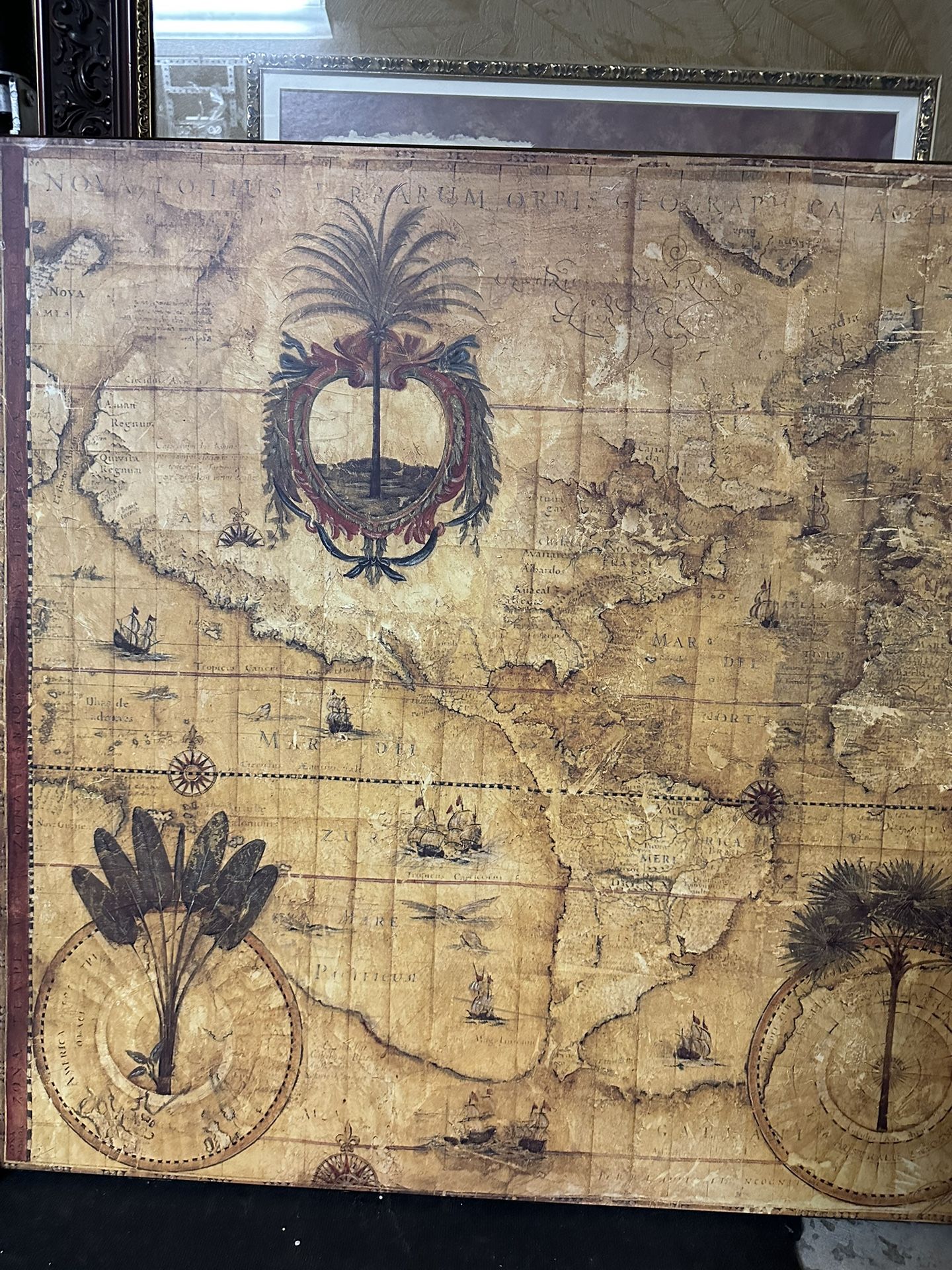 Wall Art - Maps And Palm Trees