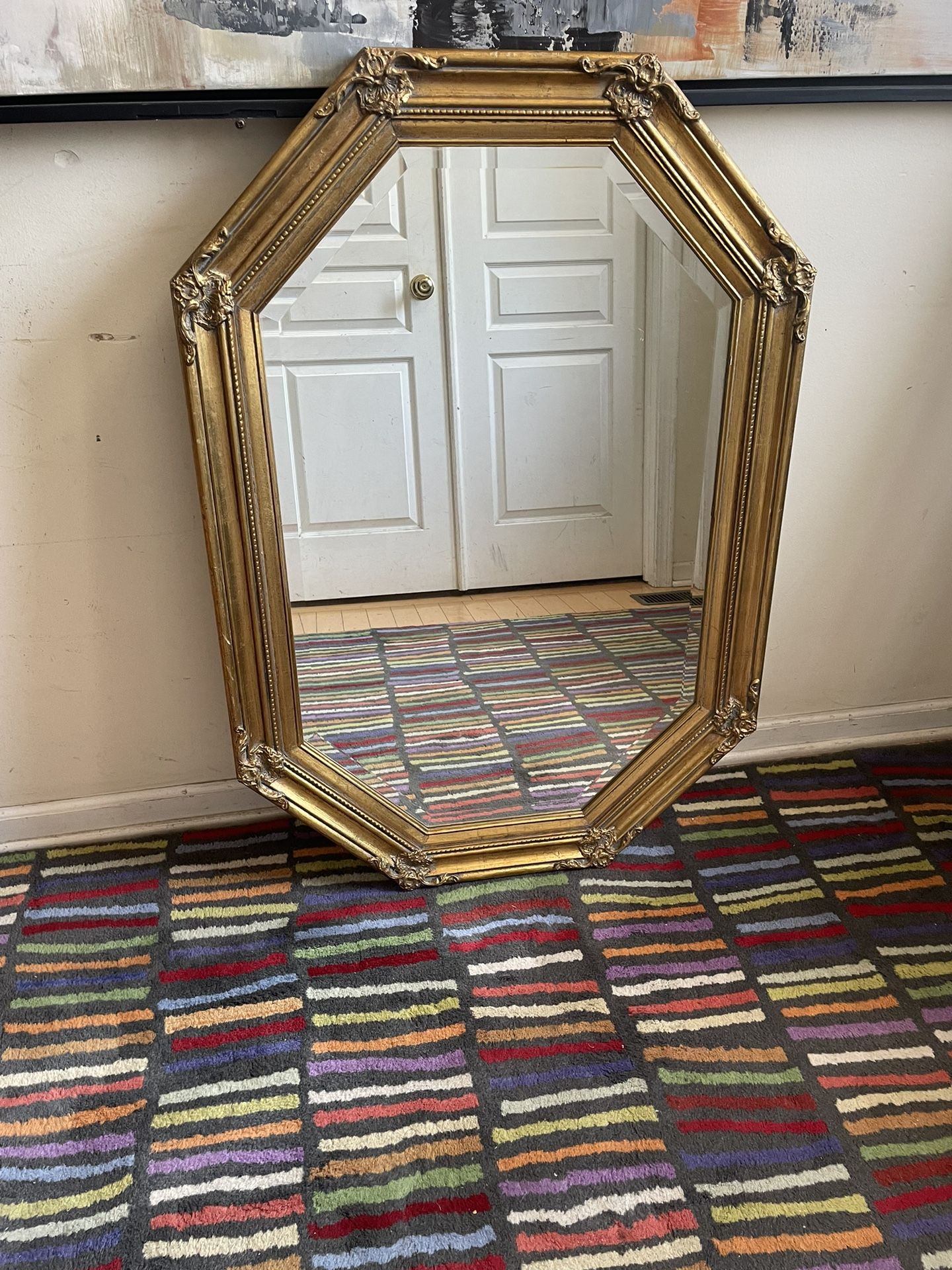 Windsor Art Gold Finish Octagon Wall Mirror