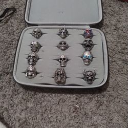 Biker Skull Ring Set