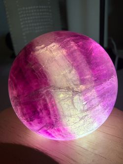 Dark Purple Fluorite Sphere 52mm + Light Up Moon Stand