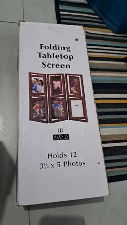 Burnes of Boston Folding Tabletop Screen Photo Frame (Holds 12 Photos).