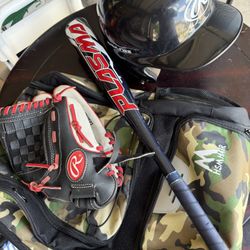 T-Ball Rawlings glove + Backpack + bat 