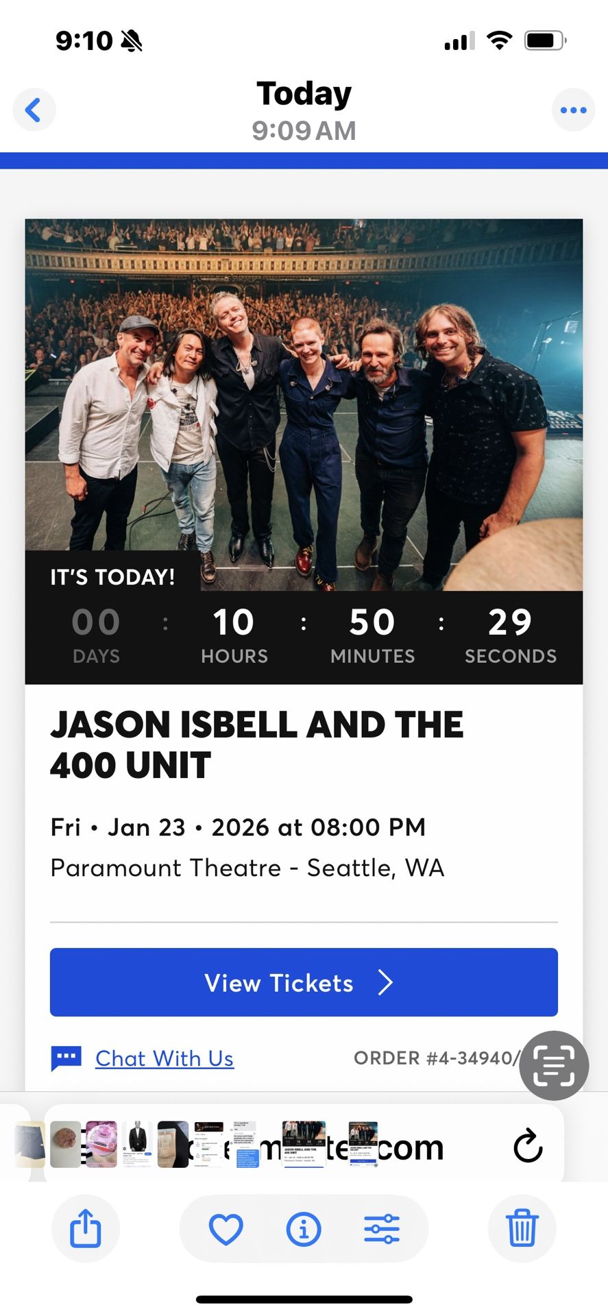 Tickets for Jason Isabel tonight 1/23, 8pm