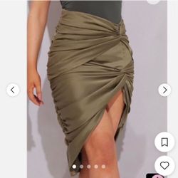 Green double Knotted Skirt pretty Little Things 