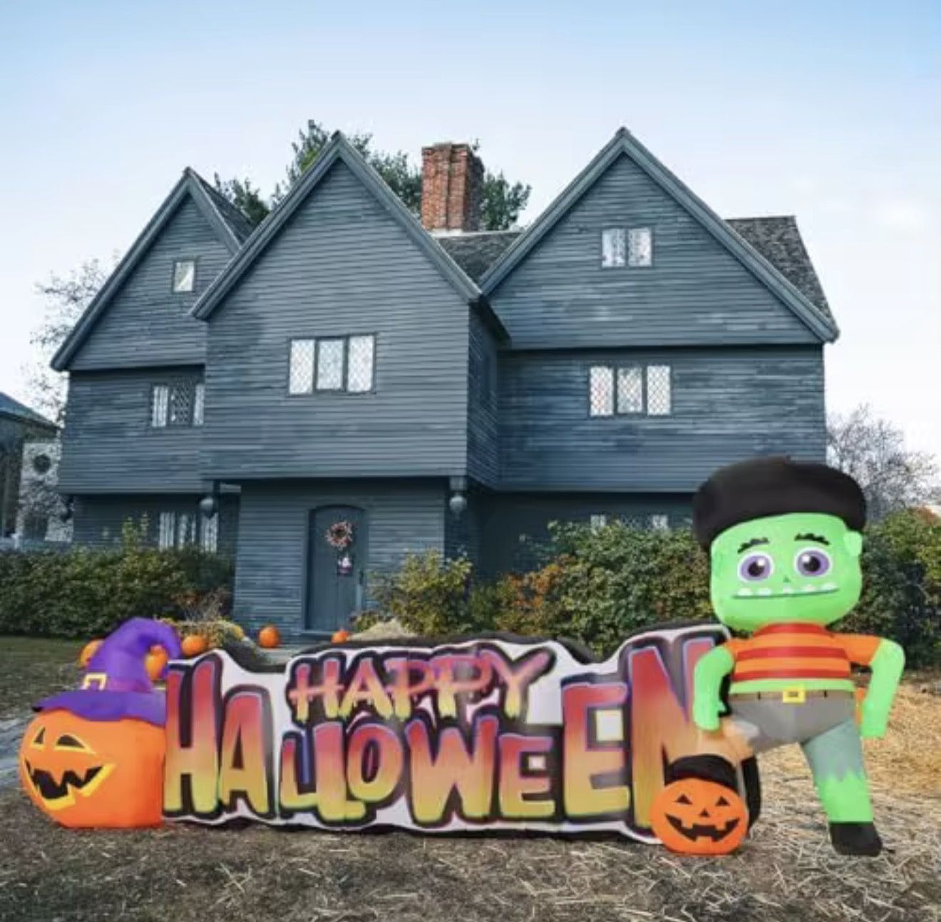 11 Ft Long Halloween Pumpkin Zombie Inflatable Outdoor Decoration 